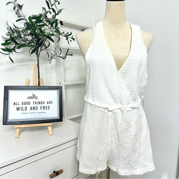 Spiritual Gangster White Gauze Romper Size Small - Picture 1 of 14